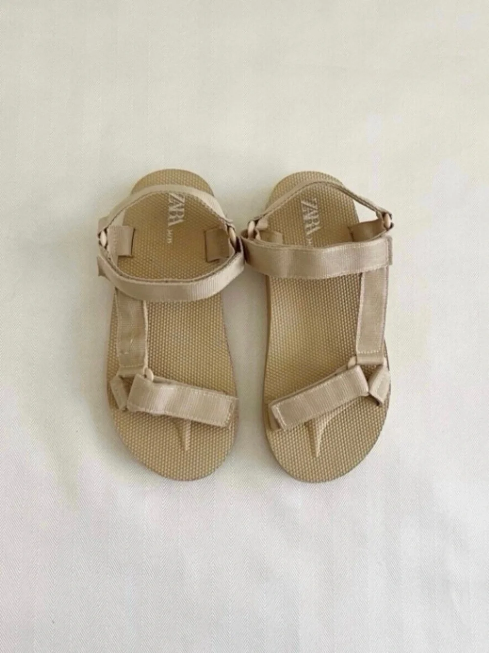 Zara Beige Adjustable Strap Sandals for Boys
